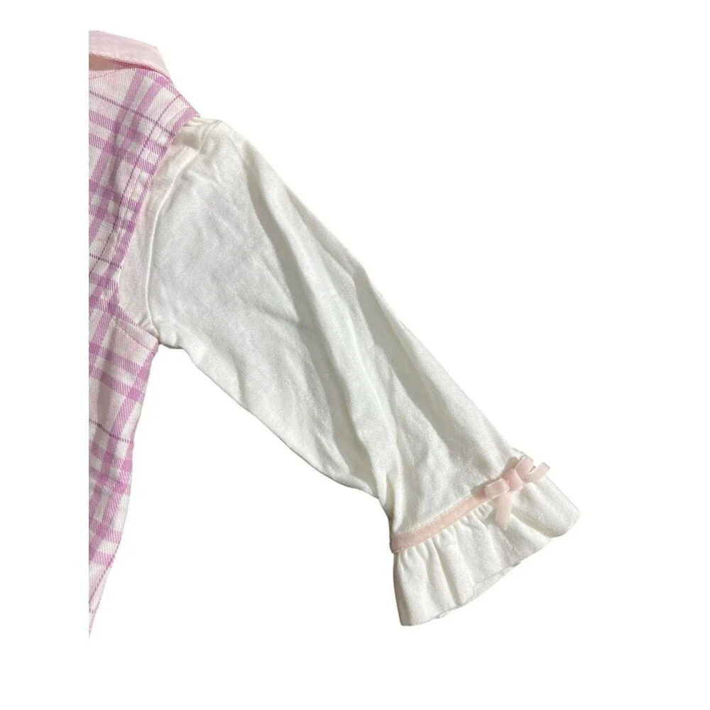 First Impressions Plaid Dress Jumper W/ Top Peter Pan Collar Kite Sz 12 Mos